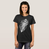 Skull Gothic Peacock Feather T-Shirt (Vorne ganz)