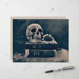 Skull Gothic Vintag Old Books Cyanotype Sonnenblum