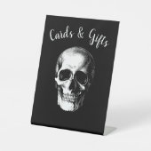 Skull Gothic Wedding Cards Geschenkzeichen Sockelschild (Vorderseite)