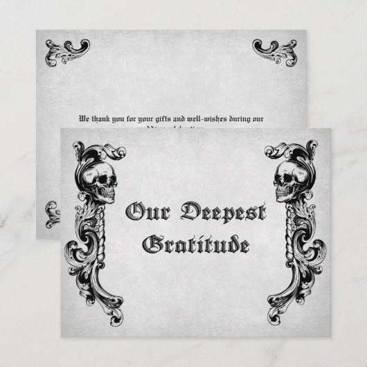 Skull Gothic Wedding Dankeskarte (Vorne/Hinten)