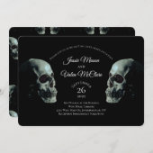 Skull Gothic Wedding Einladung (Vorne/Hinten)