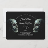 Skull Gothic Wedding Einladung (Vorderseite)