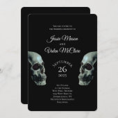 Skull Gothic Wedding Einladung (Vorne/Hinten)
