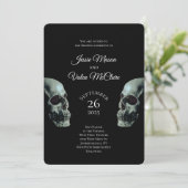 Skull Gothic Wedding Einladung (Stehend Vorderseite)