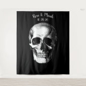 Skull Gothic Wedding Foto Hintergrund Wandteppich (Vorderseite)