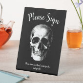Skull Gothic Wedding Guest Book Sign Sockelschild (In Situ)