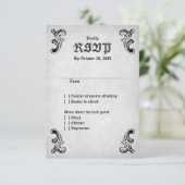 Skull Gothic Wedding RSVP Karte (Stehend Vorderseite)