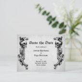 Skull Gothic Wedding Save The Date (Stehend Vorderseite)