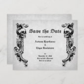 Skull Gothic Wedding Save The Date (Vorne/Hinten)