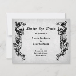 Skull Gothic Wedding Save The Date