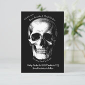 Skull Gothic Wedding Save the Date Einladung (Stehend Vorderseite)