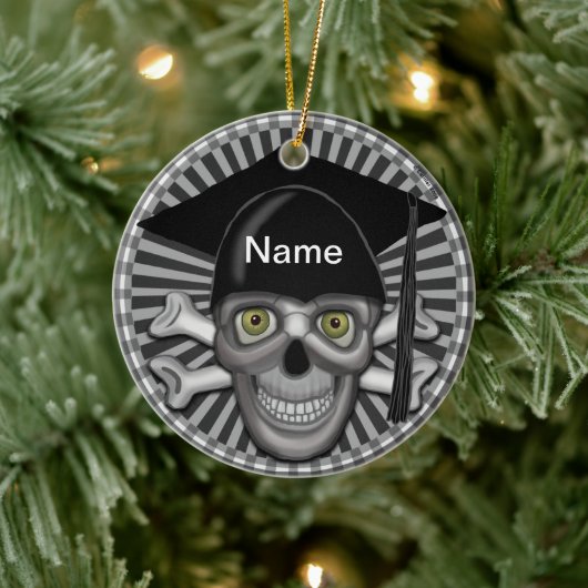 Skull Grad Keramik Ornament (Baum)