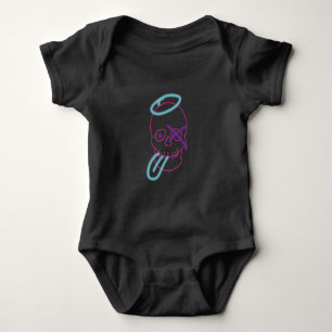 Skull-Graffiti - Rosa, Lila, Blau und Schwarz Baby Strampler