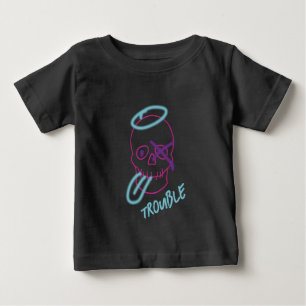 Skull-Graffiti - Rosa, Lila, Blau und Schwarz Baby T-shirt
