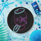 Skull-Graffiti - Rosa, Lila, Blau und Schwarz Pappteller (Party)