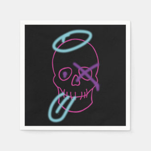 Skull-Graffiti - Rosa, Lila, Blau und Schwarz Serviette