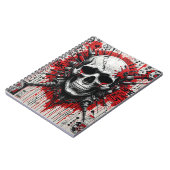 Skull Graffiti - Rot, Schwarz & Rewired | Spirale Notizblock (Linke Seite)