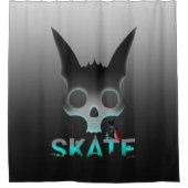 Skull Graffiti Skater Cat Duschvorhang (Vorderseite)