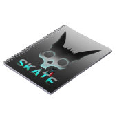 Skull Graffiti Skater Cat Notizblock (Linke Seite)