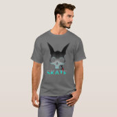 Skull Graffiti Skater Cat T-Shirt (Vorne ganz)
