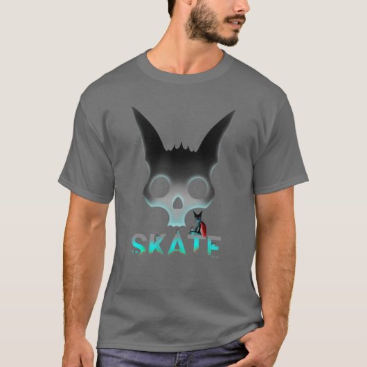 Skull Graffiti Skater Cat T-Shirt (Vorderseite)