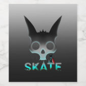 Skull Graffiti Skater Cat Weinetikett (Einzelnes Label)