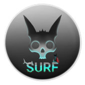 Skull Graffiti Surf Cat Keramikknauf (Vorderseite)