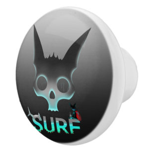 Skull Graffiti Surf Cat Keramikknauf