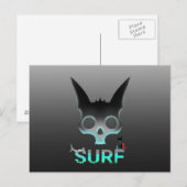 Skull Graffiti Surf Cat Postkarte (Vorne/Hinten)