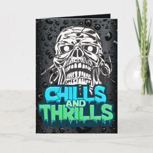 Skull-Grafik-Halloween-Karte für Schüttelfrost und Karte