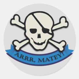 Skull - Graue, klassische Rundaufkleber, glänzend Runder Aufkleber