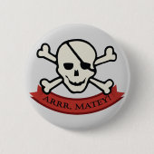 Skull - Grauer Standard, 2¼ Zoll Round Button (Vorderseite)