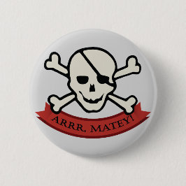 Skull - Grauer Standard, 2¼ Zoll Round Button