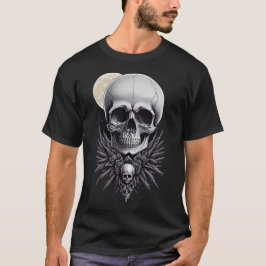 Skull-graues Gothic-Hemd T-Shirt