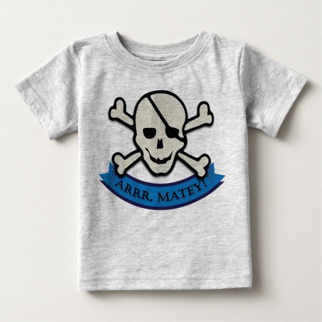 Skull - Gray Baby Fine Jersey T - Shirt (Vorderseite)