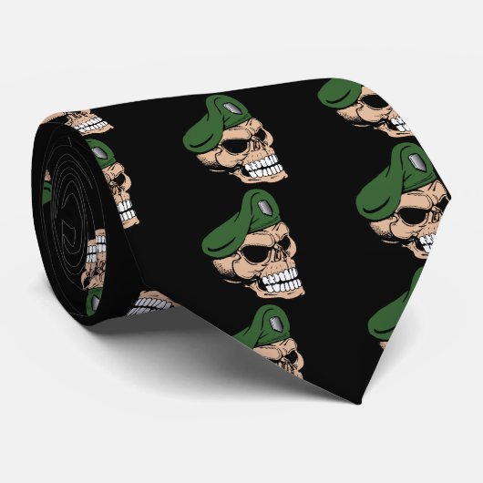Skull Green Beret Krawatte (Gerollt)