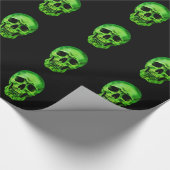 Skull Green Black Geschenkpapier (Ecke)