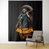 Skull Grim Sensenmann Halloween Background Wandteppich (Beispiel)