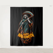 Skull Grim Sensenmann Halloween Background Wandteppich (Vorderseite)