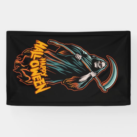 Skull Grim Sensenmann Halloween Banner (Horizontal)