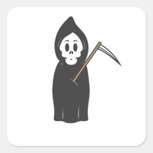Skull Grimreaper Quadratischer Aufkleber