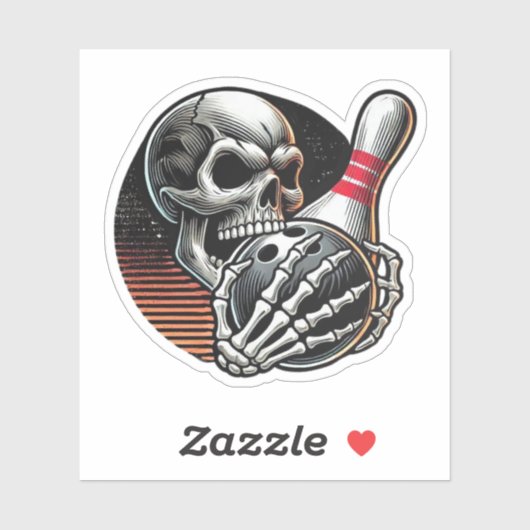 Skull Gripping Bowling Ball Aufkleber (Blatt)