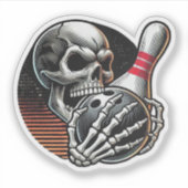 Skull Gripping Bowling Ball Aufkleber (Vorderseite)
