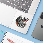 Skull Gripping Bowling Ball Aufkleber (Laptop mit iPhone)