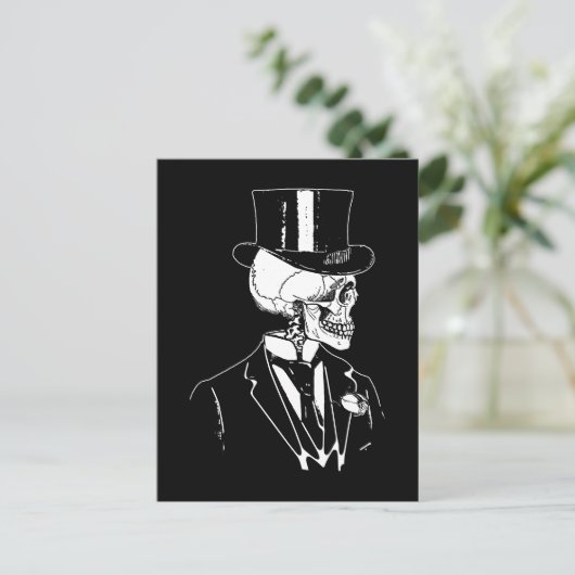 Skull Groom Postkarte (Stehend Vorderseite)