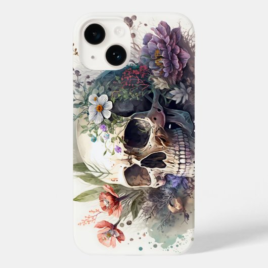 Skull Grunge Ästhetische Aquarellbilder Case-Mate iPhone Hülle (Rückseite)
