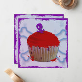 Skull Grunge Cupcake Notecards Mitteilungskarte (Vorderseite/Rückseite Beispiel)