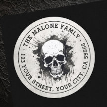 Skull grunge Halloween return address