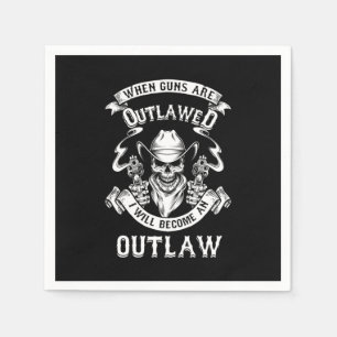 Skull Guns Outlaw Cowboy Western Shooting Geschenk Serviette