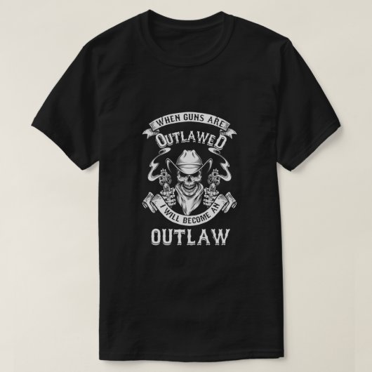 Skull Guns Outlaw Cowboy Western Shooting Geschenk T-Shirt (Design vorne)
